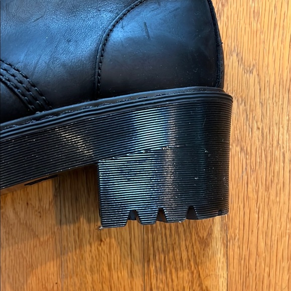 Dr. Martens faux fur-lined Black Combat Moto Boots with Chunky Sole - Picture 4 of 8